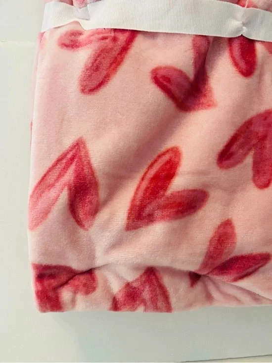 Adirondack Baby by Berkshire Nursery Blanket Pink with Pink Hearts - Picture 10 of 12